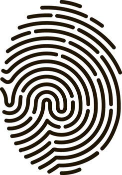 Fingerprint icon representing identity, security and biometrics vector