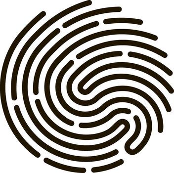 Fingerprint icon representing security, biometrics, and identity. vector
