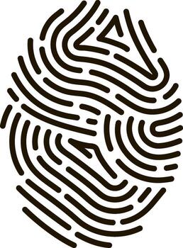 Fingerprint icon representing identity, security, and biometrics vector