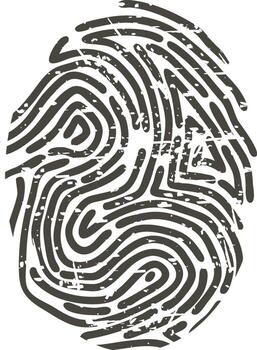 Grunge fingerprint identity creating digital security concept vector