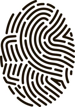 Fingerprint, icon representing security, biometrics, and identity vector