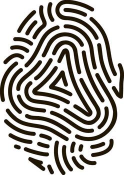 Fingerprint forming abstract data security lock icon vector