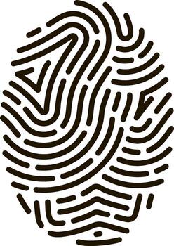 Fingerprint tracing lines indicating security and identity vector