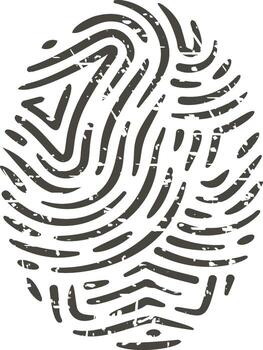 Fingerprint icon representing unique identity and data security vector