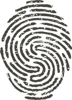 Fingerprint icon representing identity security and authentication vector