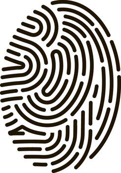 Fingerprint icon representing security and biometric identity vector