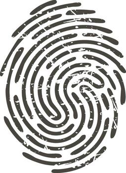 Fingerprint mark representing biometric security and individual identity vector
