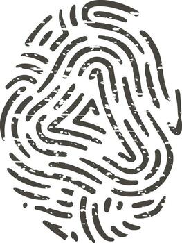 Grunge fingerprint showing a unique identity and security concept vector
