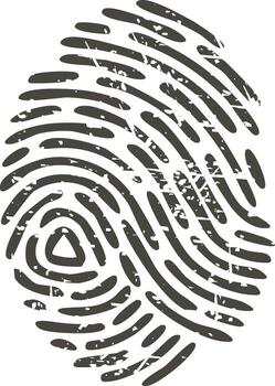 Fingerprint icon representing identity security and biometric access vector