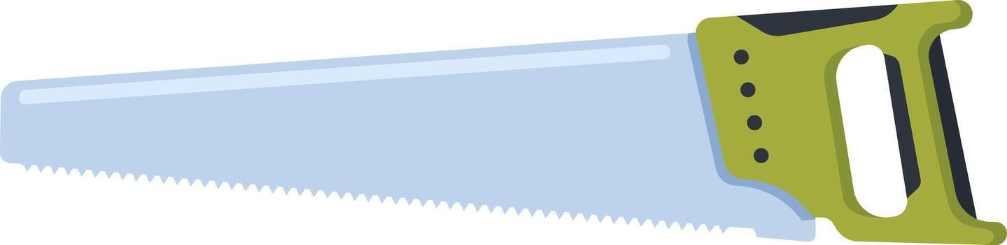 Handsaw tool with blade and handle for carpentry work vector