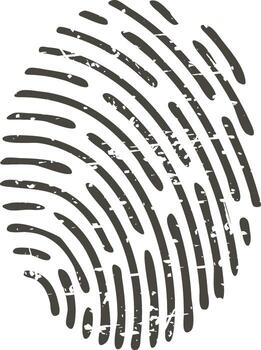 Grunge fingerprint representing identity and biometric security vector