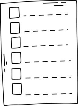 Checklist doodle with blank boxes and dashed lines vector