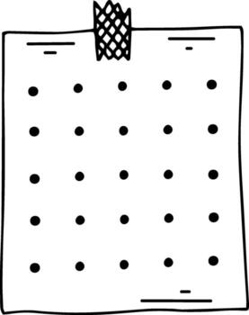 Hand drawing empty planner page with grid for date entry vector