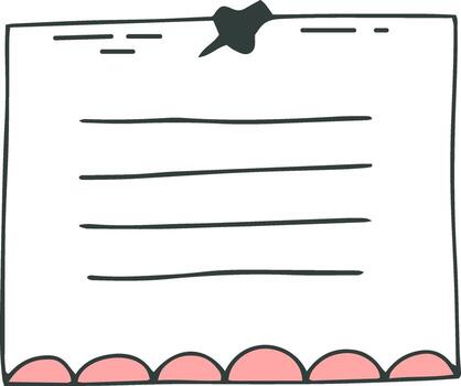 papel Nota mensaje clavado con chincheta vector