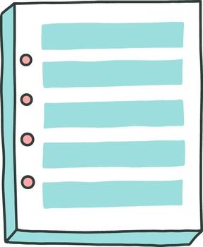 Lined notebook paper for writing notes or a list vector
