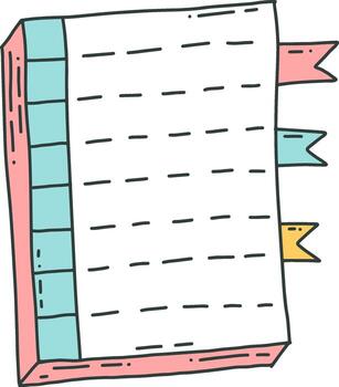 cuaderno planificador con pestañas para organización y notas vector