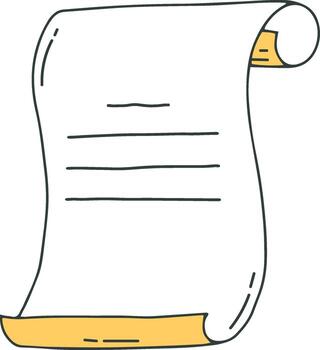 Unfurling document scroll showing old parchment paper vector