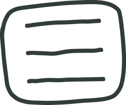 Simple document icon showing three lines of text vector