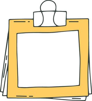 Stack of sticky notes holding with a binder clip vector