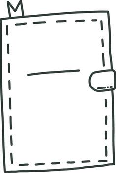 Notebook or journal drawing with a bookmark and closure vector