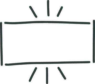 mano dibujo espumoso rectangular bandera marco diseño vector