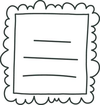 Scalloped frame doodle with three text lines vector