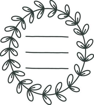 Wreath frame with lines for writing text vector