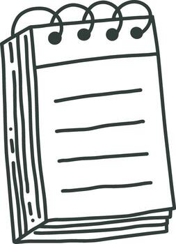 Spiral notebook paper with lines for writing notes vector