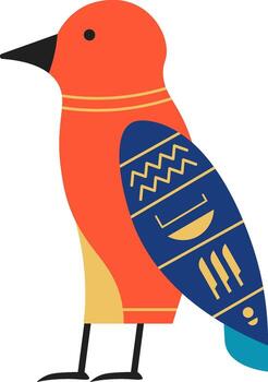 egipcio pájaro símbolo con jeroglífico patrones ilustración vector