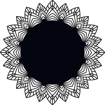 Decorative mandala frame with abstract floral pattern vector