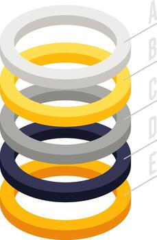 Stacked rings infographic presenting a multi layer structure vector