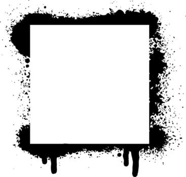Ink splatter square frame with grunge drips vector