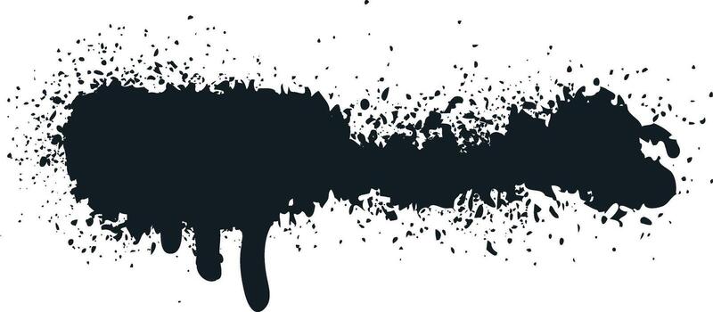 Black spray paint splat creating a grunge background element vector