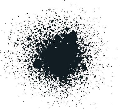 Abstract black ink splatter creating grunge texture effect vector