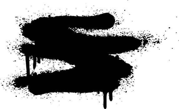 Black spray paint splatters creating abstract grunge background vector