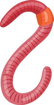 Earthworm wiggling, featuring its segmented body and clitellum vector