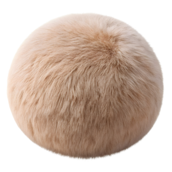 en enda suddig sfärisk objekt med en ljus brun och vit textur isolerat på transparent bakgrund png