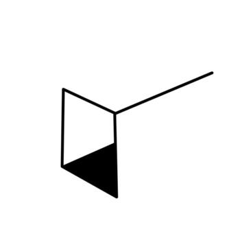 Abstract, minimalist line art logo suggesting a perspective view of a container, shovel, or geometric shape. Ideal for modern architectural, design, or logistics companies, emphasizing precision. vector