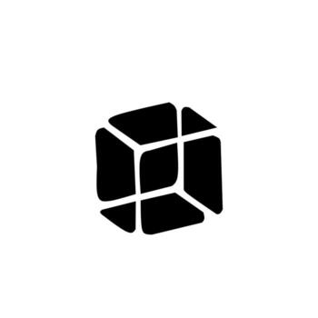 un dibujado a mano, fragmentado cubo icono, sugerencia rompecabezas, complejidad, y resolución de problemas ideal para juego de azar, estrategia, y resumen creativo conceptos. vector