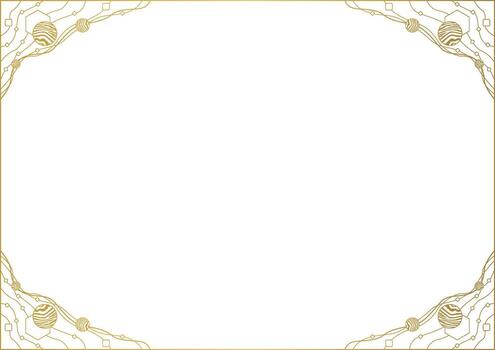 Curve and Geometric Pattern Gold Futuristic Corner Decoration Frame vector