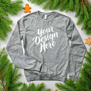 cinzento suéter com personalizadas texto cercado de Natal árvore galhos e Pão de gengibre biscoitos plano deitar em transparente fundo psd