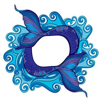 Frame from Fish tais on white background vector