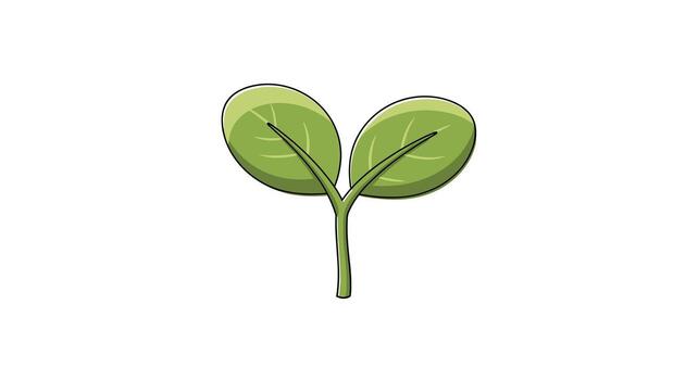 ilustración de un minúsculo verde planta de semillero con dos hojas, simbolizando crecimiento y nuevo principios. vector