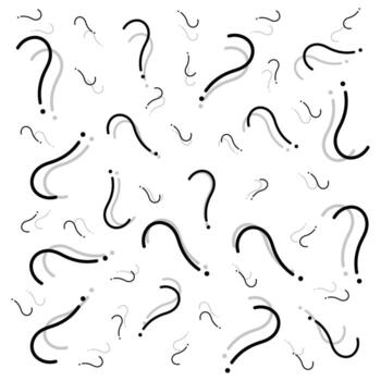 Abstract Question Mark Pattern on White Background. Seamless Curiosity Symbol Design vector