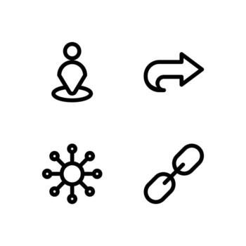 Share Connection Line Symbol Set for Digital Products vector