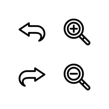 Command Action Line Symbol Set for Digital Products vector