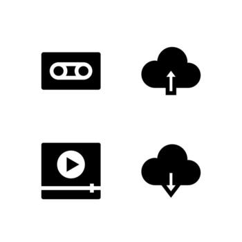 Storage Player Solid Icons for Interface Design vector