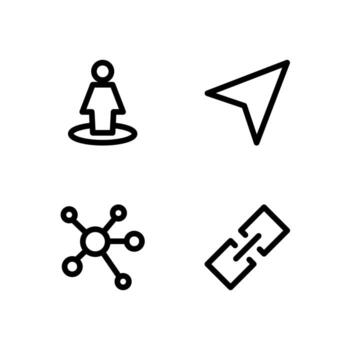 Network Share Line Icon Set for Web and App Interface vector