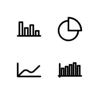 analítica gráfico contorno íconos para interfaz diseño vector
