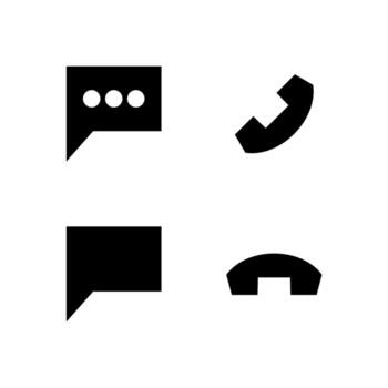 Communication Chat Solid Icon Set for Web and App Interface vector